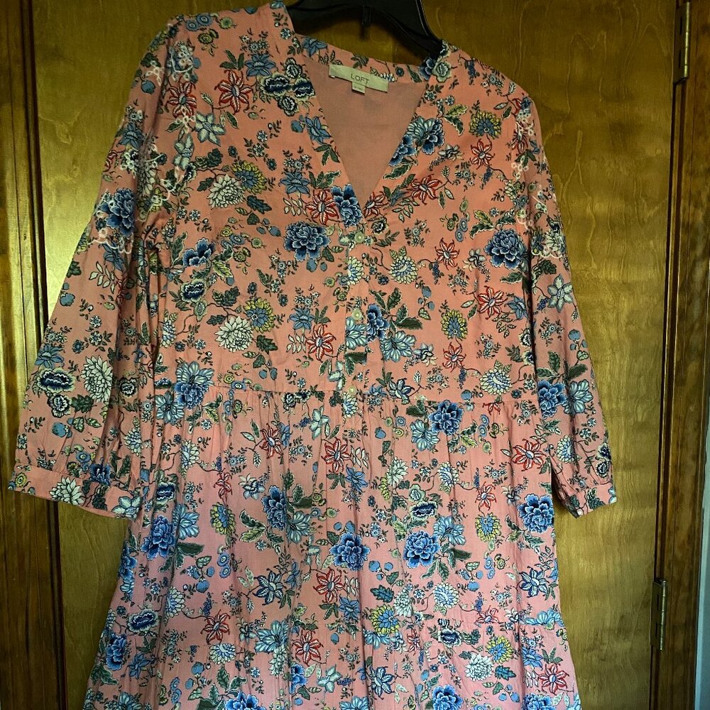 LOFT floral dress size 12